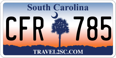 SC license plate CFR785