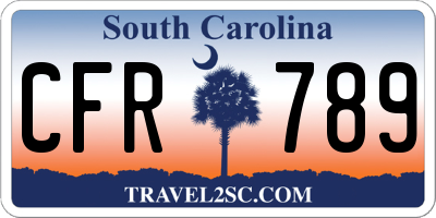 SC license plate CFR789
