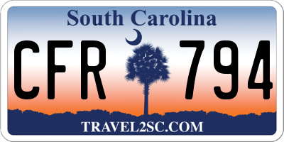SC license plate CFR794