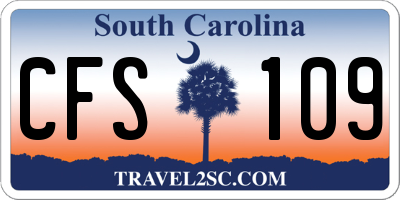 SC license plate CFS109