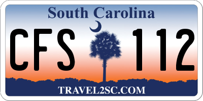 SC license plate CFS112