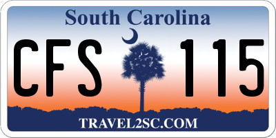 SC license plate CFS115