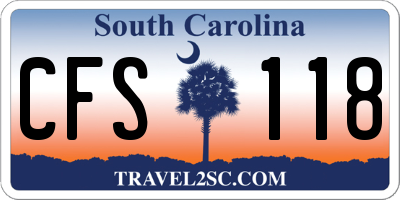 SC license plate CFS118