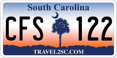 SC license plate CFS122