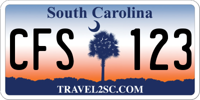 SC license plate CFS123
