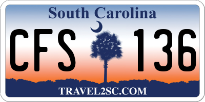 SC license plate CFS136