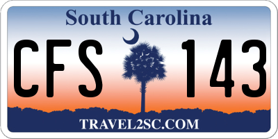 SC license plate CFS143