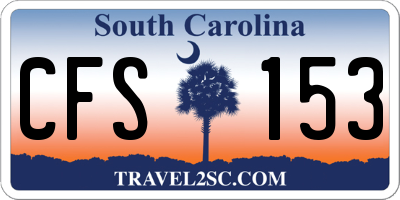 SC license plate CFS153