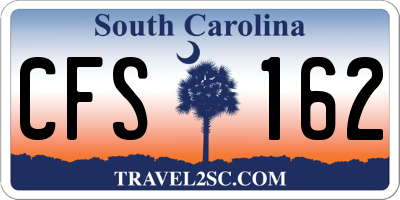 SC license plate CFS162