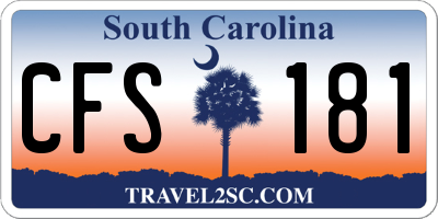 SC license plate CFS181