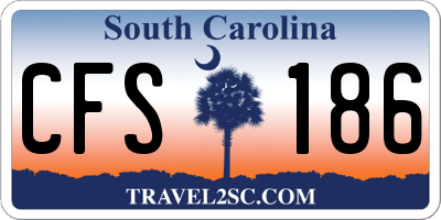 SC license plate CFS186