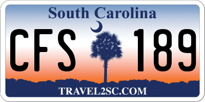 SC license plate CFS189
