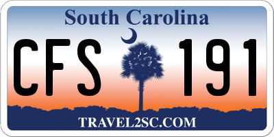 SC license plate CFS191