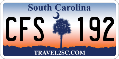 SC license plate CFS192