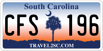 SC license plate CFS196