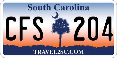 SC license plate CFS204