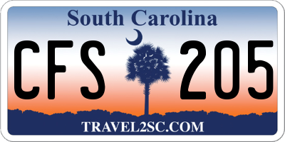 SC license plate CFS205