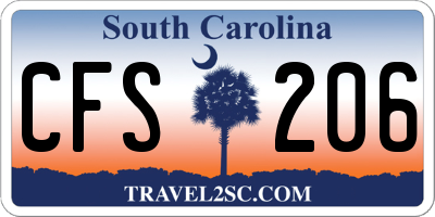 SC license plate CFS206