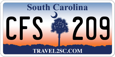 SC license plate CFS209