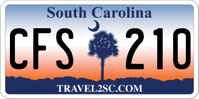 SC license plate CFS210