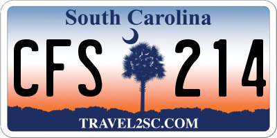 SC license plate CFS214