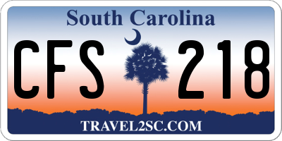 SC license plate CFS218