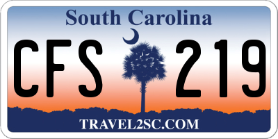 SC license plate CFS219