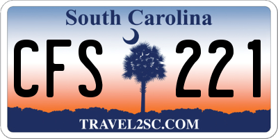 SC license plate CFS221