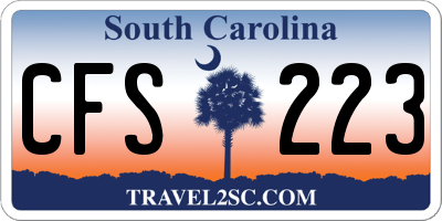 SC license plate CFS223