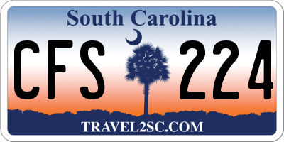 SC license plate CFS224
