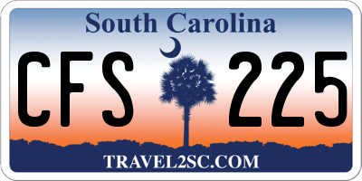 SC license plate CFS225