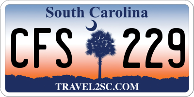 SC license plate CFS229