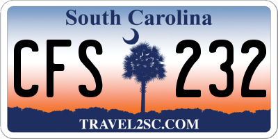 SC license plate CFS232