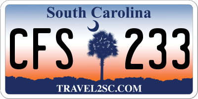 SC license plate CFS233