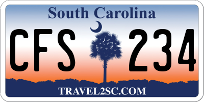SC license plate CFS234