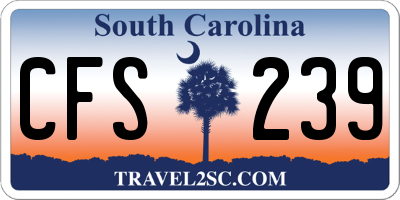SC license plate CFS239