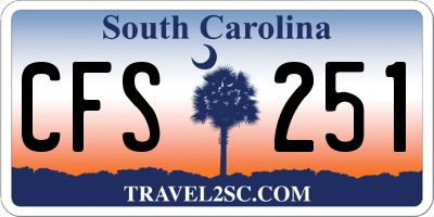 SC license plate CFS251