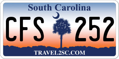 SC license plate CFS252