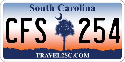 SC license plate CFS254