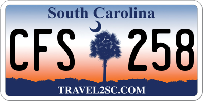 SC license plate CFS258
