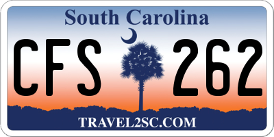 SC license plate CFS262