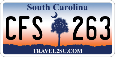 SC license plate CFS263