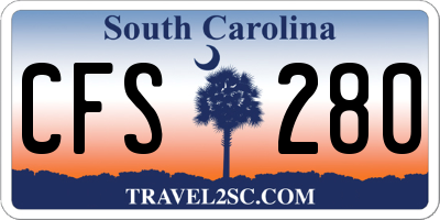 SC license plate CFS280