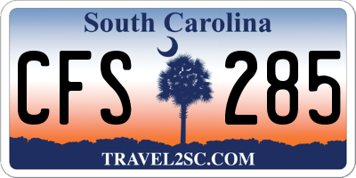 SC license plate CFS285