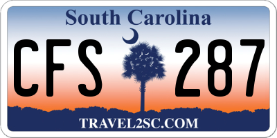 SC license plate CFS287