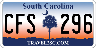 SC license plate CFS296
