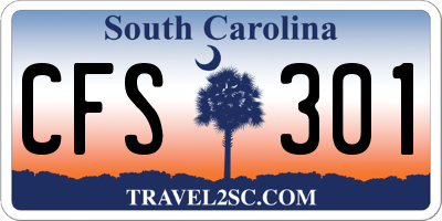 SC license plate CFS301