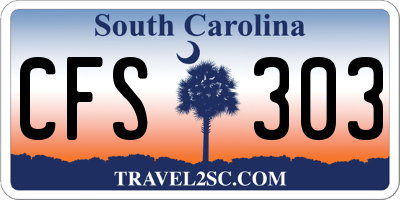 SC license plate CFS303