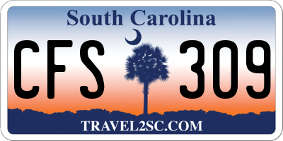 SC license plate CFS309