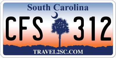 SC license plate CFS312